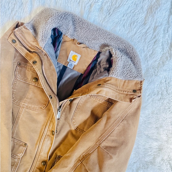 Carhartt Jackets & Blazers - Carhartt Sherpa-Lined Brown Work Jacket
